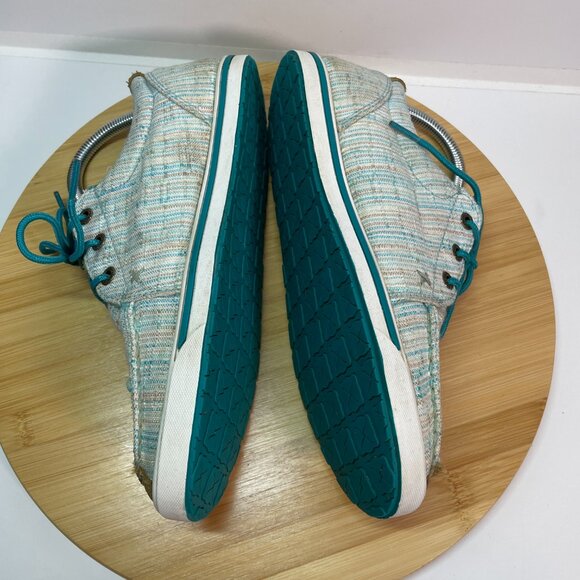 Twisted X Women 7 Blue White Hooey Loper Shoes Moc Toe Casual Lace Up Western - Picture 7 of 9